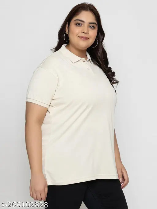 Cotton blend polo neck half sleeves men's t-shirt, solid pattern, comfortable and versatile, Indian origin