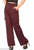Maroon cargo pants with high waist