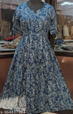 Blue Viscose Rayon pleated kurti with ethnic motifs embroidery, short sleeves, size options available