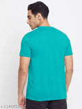 Mens cotton blend solid henley t-shirt, short sleeves, size M (39in chest, 27in length), made in India