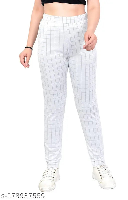 Printed Lycra jegging for women, featuring various sizes from 24-36 inches