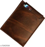 Brown PU Leather Classic World Wallet, 2 compartments, ideal for everyday use