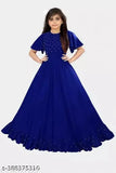 Rayon embellished net dress with heavy stone (moti) for girls, 7-8 years size