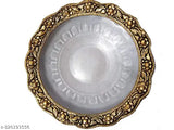 Golden Metal Tortoise on glass platter, decorative showpiece - vintage brass tortoise art for home Vastu, length 14cm x breadth 10cm