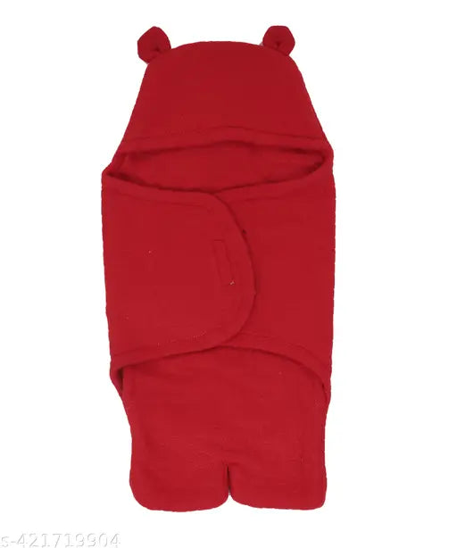 Lightweight red fleece CTMKIDS kid's AC blanket/baby wrapper/sleeping bag, perfect for newborns and easy to wrap