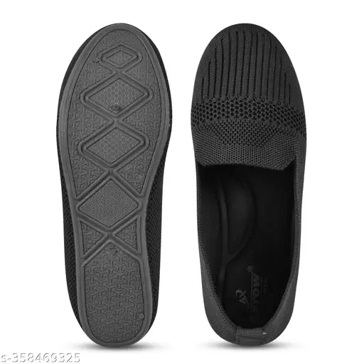 Black synthetic bellies for women - stylish comfort lightweight slip-on ballerinas (IND-4, IND-5, IND-6, IND-7, IND-8) Indian origin