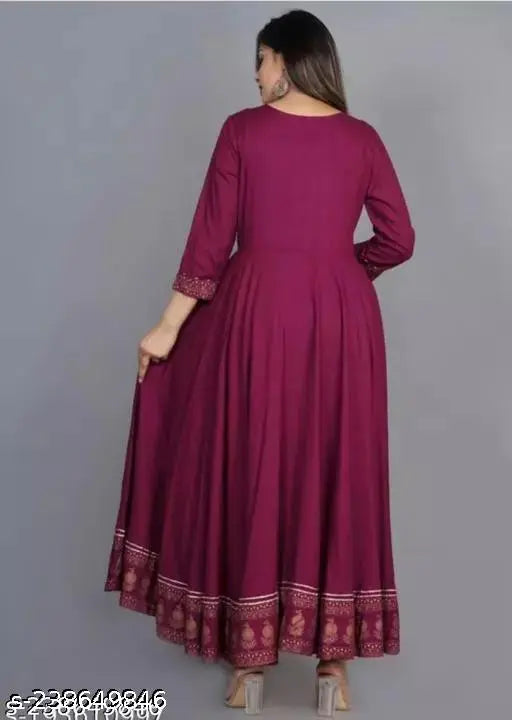 Burgundy border long kameez dress with a straight cut