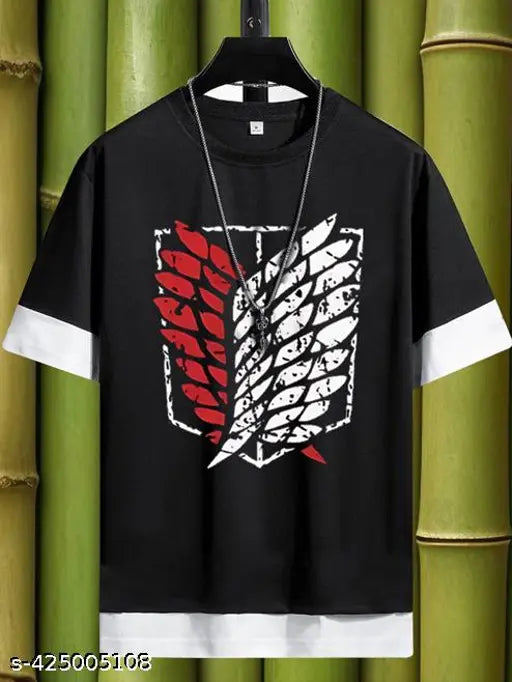 Cotton short-sleeved men's trendy printed tee, available in S, M, L, XL, XXL sizes for stylish fashion, made in India