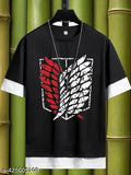 Cotton short-sleeved men's trendy printed tee, available in S, M, L, XL, XXL sizes for stylish fashion, made in India