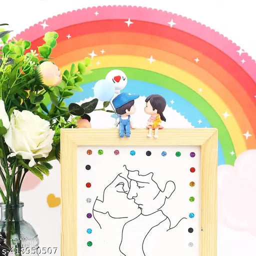 HATAKE cute cartoon couple figurines, car dashboard accessories for auto interior decoration