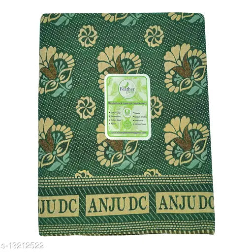 Feather green fancy weave cotton blanket, multicolor. High-quality 60x90 free size multipack with 170 thread count, originating from India