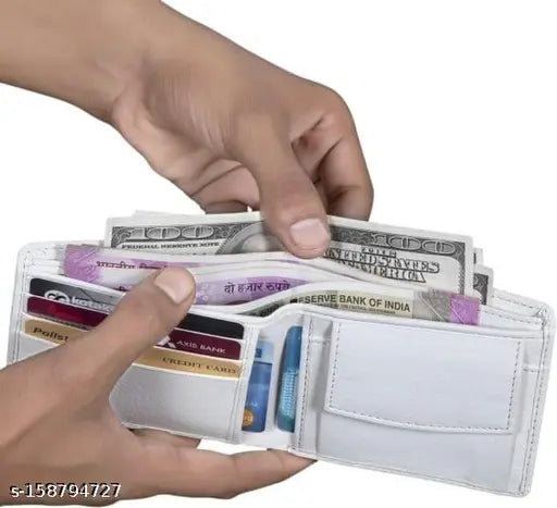 Faux leather Sonrisa Stylish wallet, compact size (11cm x 9cm), 2 compartments for cards & coins, ideal gift for men & boys