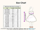 Silver dress, girls' frock, size chart
