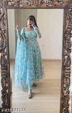 Blue dupatta set, traditional Indian attire