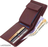 Premium faux leather men's bi-fold wallet, dyed and aged with hand-stitching, perfect for travel or formal occasions, featuring 2 compartments and plenty of pockets