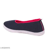 Navy pink canvas slip-on loafers for women and girls, ideal for office parties and outdoor events from India