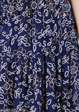 Blue printed long skirt for women