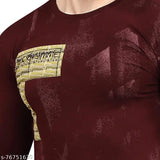 Mens regular fit long sleeve printed cotton t-shirt, smooth texture, perfect for casual wear