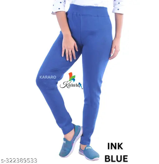 Stylish cotton blend jeggings pack of 5, lightweight and comfortable for women. Indian-made plain jeggings with medium quality, targeted for the budget segment. Variety of sizes available including free size