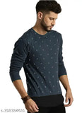 Printed cotton long-sleeve men's t-shirt, full sleeve design featuring vibrant artwork. M size (Chest: 40in, Length: 26in), Indian origin