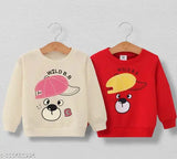 Kids sweatshirt boys dog printed pack 2, 100% cotton fleece, long sleeves, fun dog pattern, Krishna Fashions Ludhiana