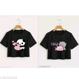 Cotton blend printed crop top & t-shirt for girls and women. Versatile, stylish wardrobe essentials with premium fabric, ideal for denim jeans and sneakers