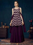 Purple dupatta set with ruffled edges and embroidered detailing, suitable for bridal or festive wear