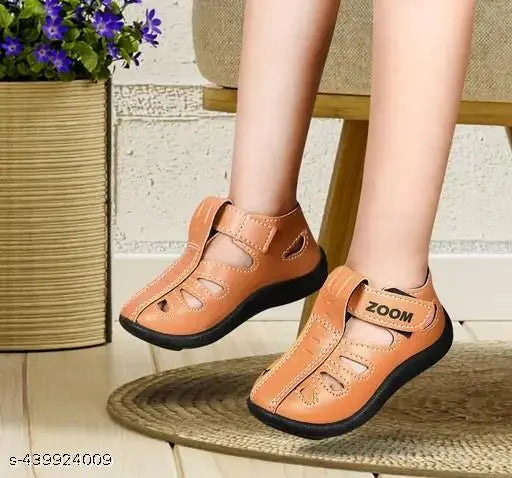Orange sandal with Velcro closure for children