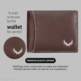 Brown leather men's wallet, solid pattern, 2 compartments, free size (11cm x 10cm), ideal accessory for daily essentials
