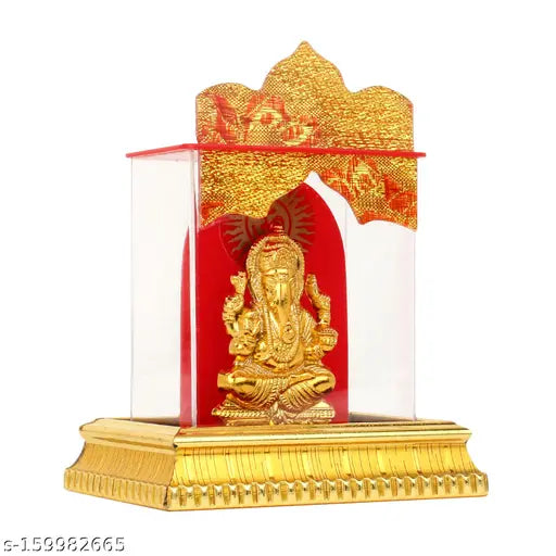 MultiColor polyresin Ganesh idol for home, car, office - elegant religious showpiece for Diwali