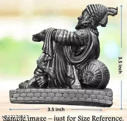 Marble Sai Amrut Chatrapati Shivaji Maharaj statue for car, 3.5" x 3.5" x 3.5", Indian-made