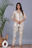 Pure rayon printed night suit, A-line design for women in various sizes (M-XXL), Indian origin