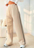 Striped flared track pants, nude