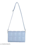 Sky blue leather crossbody fashion bag with a shoulder strap