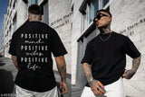Veroconic men's cotton blend graphic tee, oversized fit, solid print on chest with short sleeves