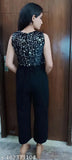Embellished Lycra sleeveless women's jumpsuit, available in XS-XXL, made in India