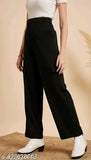 Cotton blend solid-colored women's cargo pants - fashionable fit, size 26-32