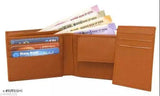 Brown two-fold leather men's wallet with textured pattern, compact design, and 2 SIM pockets. Perfect gifting solution for various occasions like Diwali, birthdays, weddings, etc. Handcrafted in India