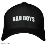 Black Cotton Unisex Cap: Kiwicaves Printed Bad Boys design, versatile for casual, sporty, and travel looks