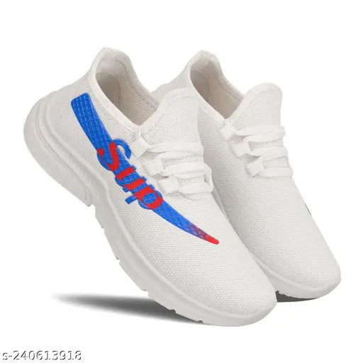 Kids running shoes, two pairs, white and blue, stylish sport shoes, black laces, breathable material, white and blue sneaker with nike logo