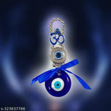Blue glass OM Evil Eye hanging for home & car - brings good luck and prosperity