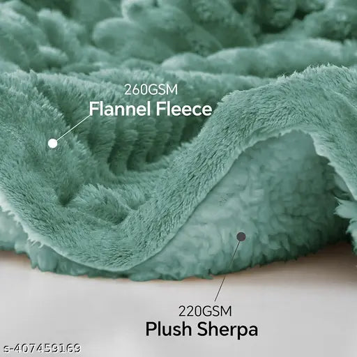 Soft, polyester Hazydecor reversible double bed flannel AC blanket - perfect for cozy movie nights or chilly bedrooms