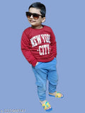 DENIM ART BOYS Round Neck Hooded Printed Sweatshirts for KIDS