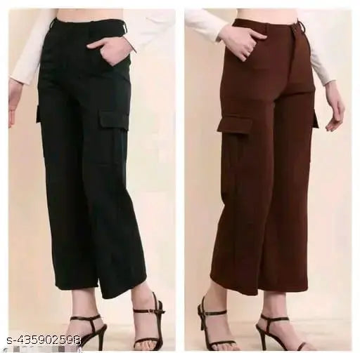Black and brown Lycra MJ fashion cargo pant for men, durable and stylish