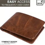 Genuine leather blue drone clutch wallet for men, features 4 compartments, slim design, ideal for daily essentials and gifts under $600