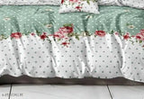 Glace cotton floral double king bedsheet with 2 pillow covers, perfect for summer upgrade