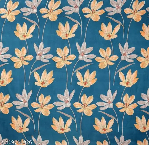 Blue floral pattern bedsheet, 100% cotton, water-resistant, single bed sheet.