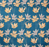 Blue floral pattern bedsheet, 100% cotton, water-resistant, single bed sheet.