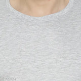 Grey cotton regular fit round neck t-shirt for men, premium bio-washed fabric with short sleeves and solid pattern, ideal for all seasons from India