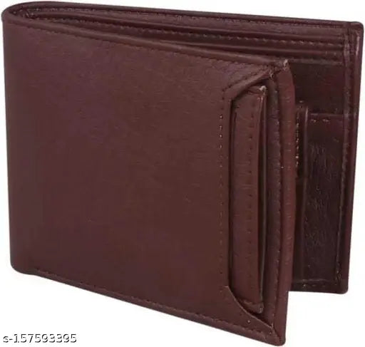 Brown artificial leather bi-fold wallet with 10 card slots, perfect for evening/party wear by Sonrisa Men. Ideal for daily use in denim or formal trousers